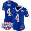 Women’s Bills 2024 AFC East Division Champions Vapor Limited Jersey – All Stitched – Royal – James Cook Jersey