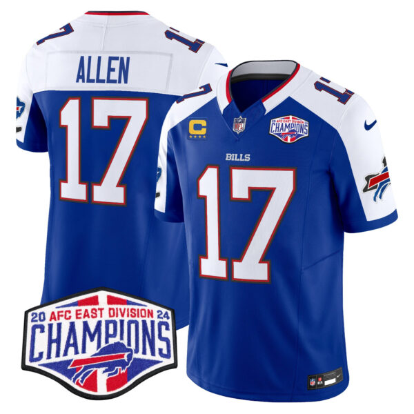 Bills 2024 AFC East Division Champions Vapor Limited Jersey – All Stitched – Royal Alternate – Josh Allen Jersey