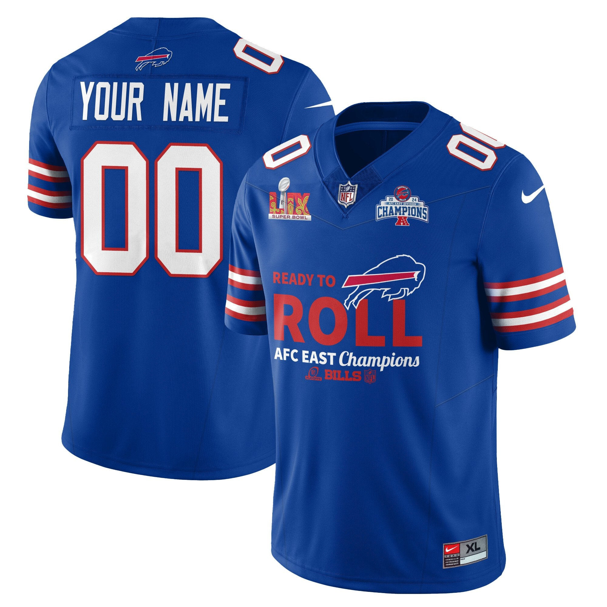 Buffalo Bills 2024 AFC East Champions Patch Vapor Limited Custom Jersey – Champ Jersey