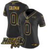 Women’s Buffalo Bills 2024 Bills Mafia Patch Gold Vapor Limited Jersey – All Stitched – Black Gold – Keon Coleman Jersey