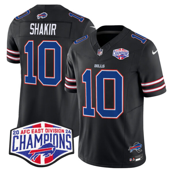 Bills 2024 AFC East Division Champions Vapor Limited Jersey – All Stitched – Black – Khalil Shakir Jersey