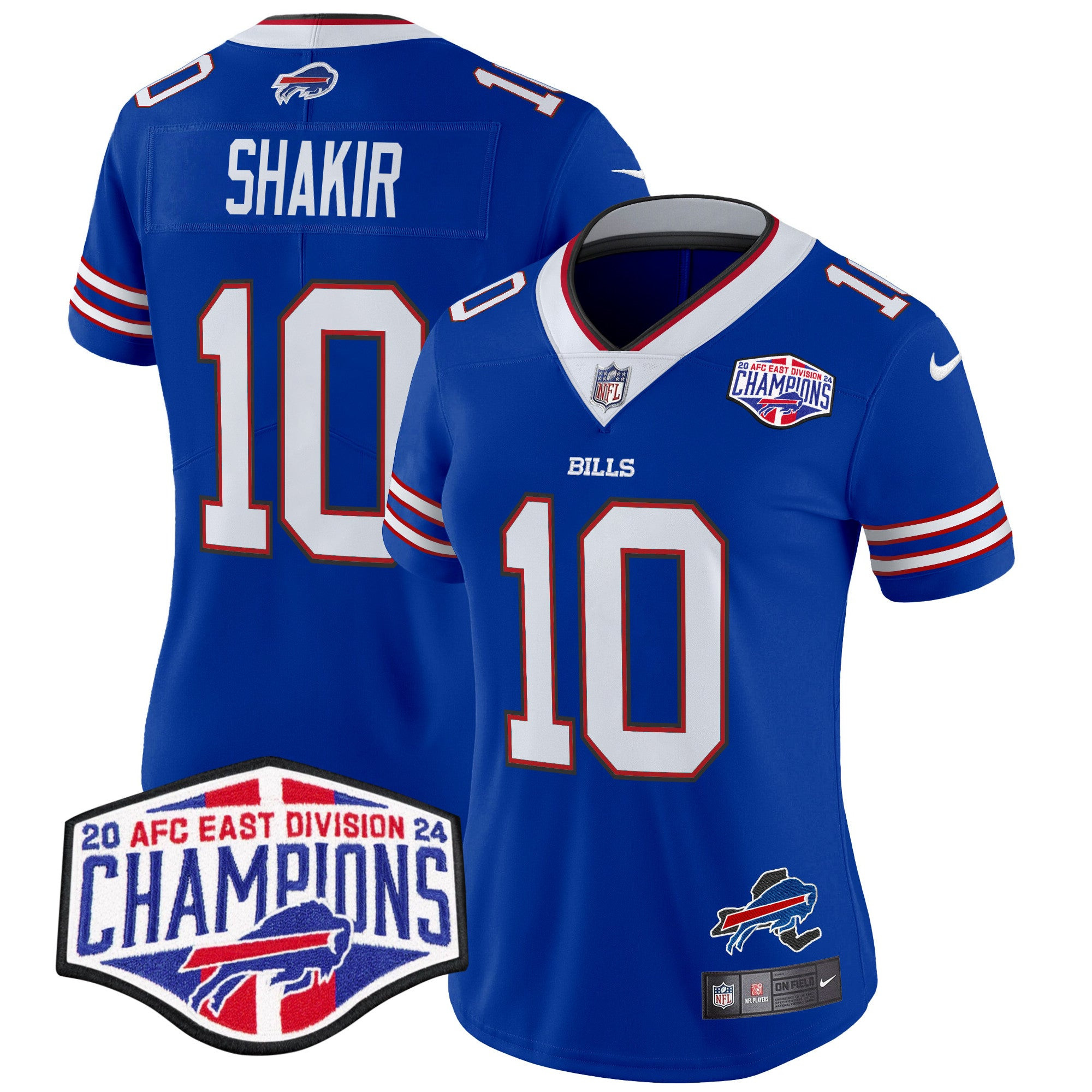 Women’s Bills 2024 AFC East Division Champions Vapor Limited Jersey – All Stitched – Royal – Khalil Shakir Jersey