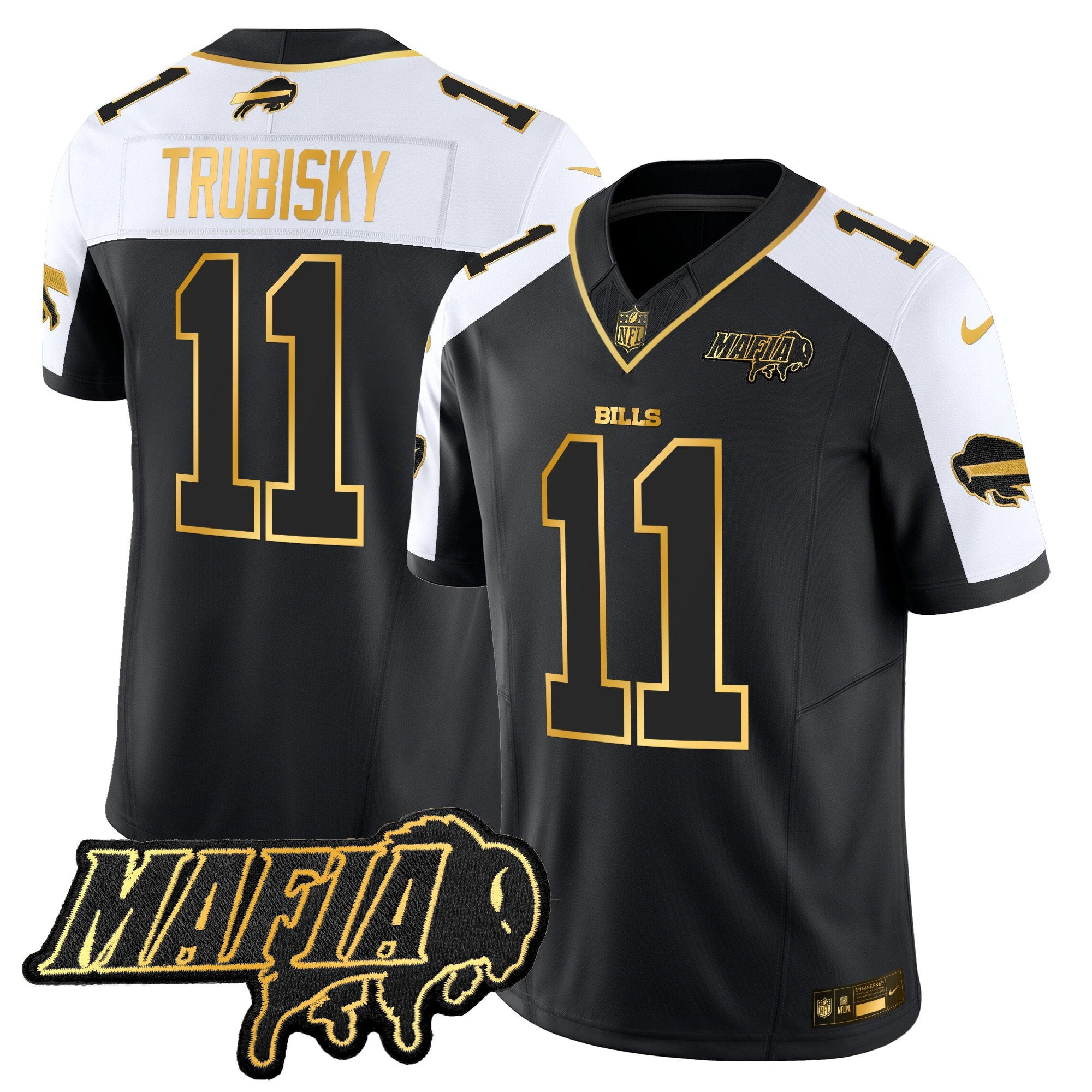 Buffalo Bills 2024 Bills Mafia Patch Gold Vapor Limited Jersey – All Stitched – Alternate – Mitchell Trubisky Jersey