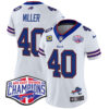 Women’s Bills 2024 AFC East Division Champions Vapor Limited Jersey – All Stitched – White – Von Miller Jersey