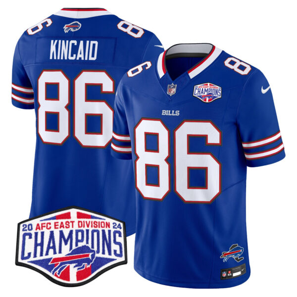 Bills 2024 AFC East Division Champions Vapor Limited Jersey – All Stitched – Royal – Dalton Kincaid Jersey