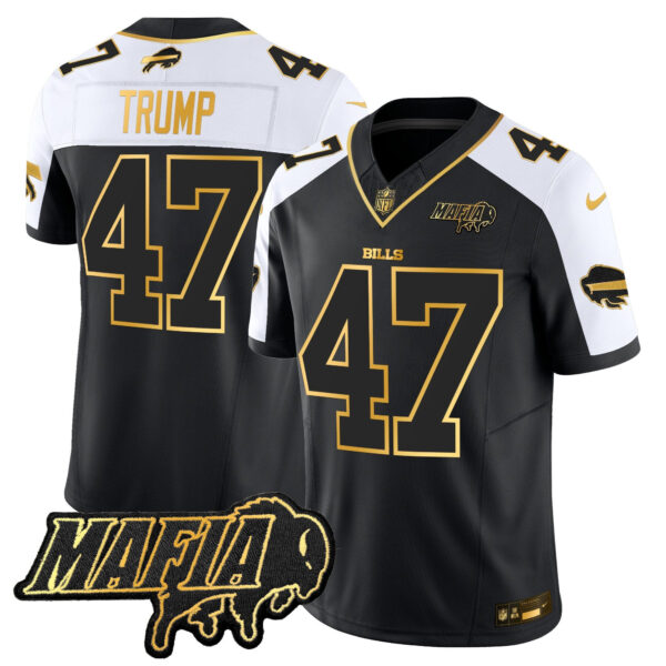 Buffalo Bills 2024 Bills Mafia Patch Gold Vapor Limited Jersey – All Stitched – Alternate – Donald Trump Jersey