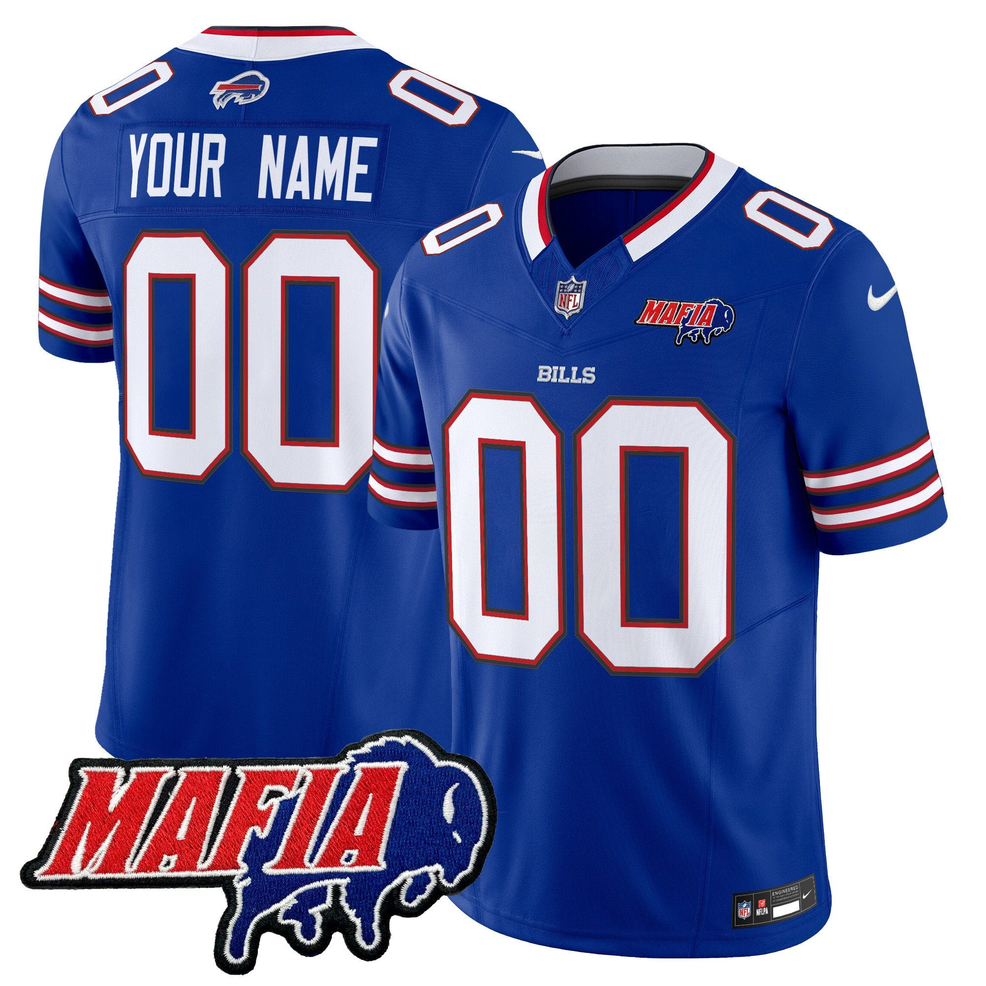 Buffalo Bills 2024 Bills Mafia Patch Vapor Limited Custom Jersey – All Stitched – Royal Jersey