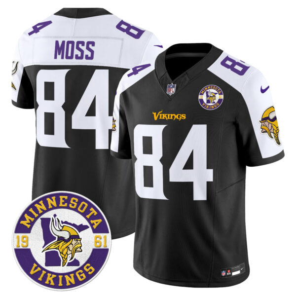 Minnesota Vikings King Of The North Patch Vapor Limited Jersey – Est. 1961 Patch – All Stitched – Black Alternate – Randy Moss Jersey