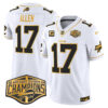 Bills 2024 AFC East Division Champions Gold Vapor Limited Jersey – All Stitched – White Gold – Josh Allen Jersey