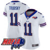 Women’s Buffalo Bills 2024 Bills Mafia Patch Vapor Limited Jersey – All Stitched – White – Mitchell Trubisky Jersey