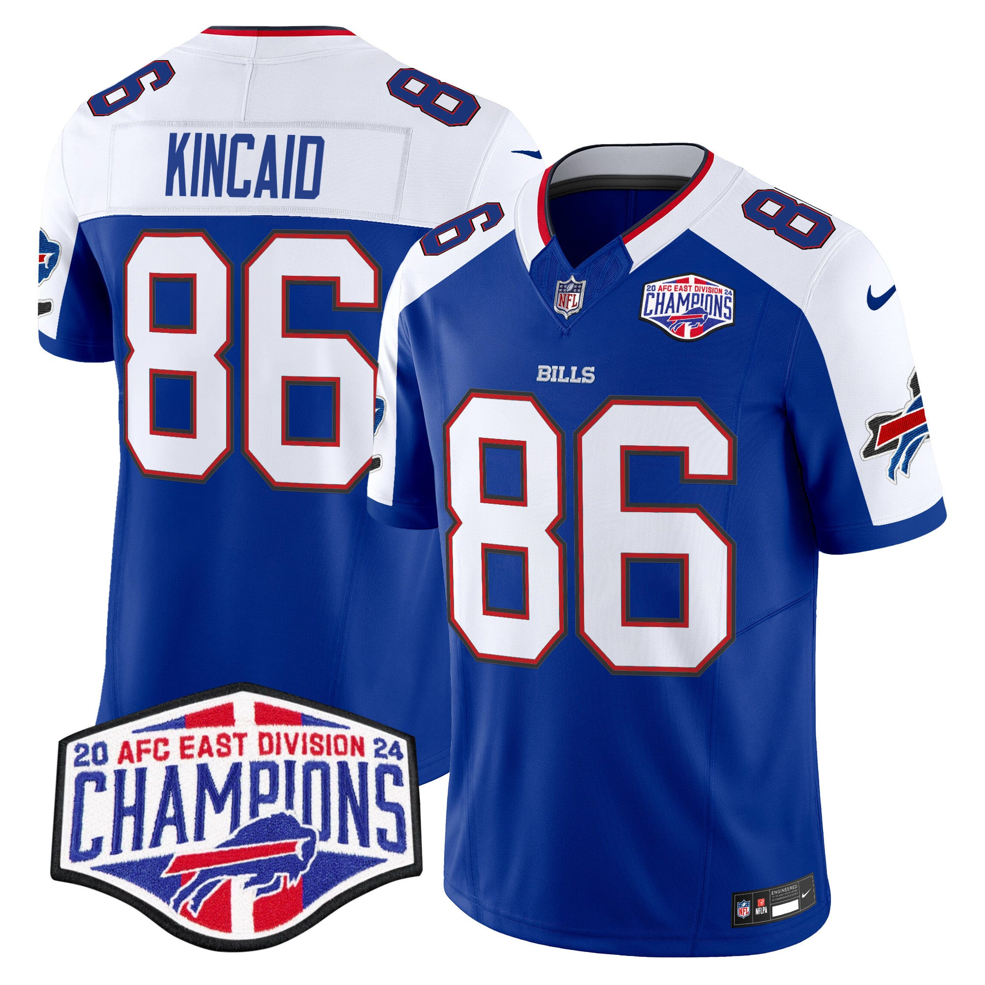 Bills 2024 AFC East Division Champions Vapor Limited Jersey – All Stitched – Royal Alternate – Dalton Kincaid Jersey