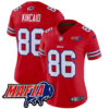 Women’s Buffalo Bills 2024 Bills Mafia Patch Vapor Limited Jersey – All Stitched – Red – Dalton Kincaid Jersey