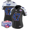 Women’s Bills 2024 AFC East Division Champions Vapor Limited Jersey – All Stitched – Black Alternate – Donald Trump Jersey