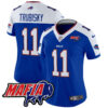 Women’s Buffalo Bills 2024 Bills Mafia Patch Vapor Limited Jersey – All Stitched – Royal Alternate – Mitchell Trubisky Jersey