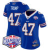 Women’s Bills 2024 AFC East Division Champions Vapor Limited Jersey – All Stitched – Royal – Donald Trump Jersey