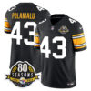 Pittsburgh Steelers 80th Anniversary Patch Vapor Limited Jersey – All Stitched – 1975 Throwback – Troy Polamalu Jersey