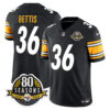Pittsburgh Steelers 80th Anniversary Patch Vapor Limited Jersey – All Stitched – Black – Jerome Bettis Jersey