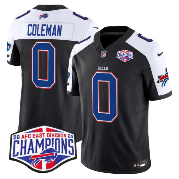 Bills 2024 AFC East Division Champions Vapor Limited Jersey – All Stitched – Black Alternate – Keon Coleman Jersey