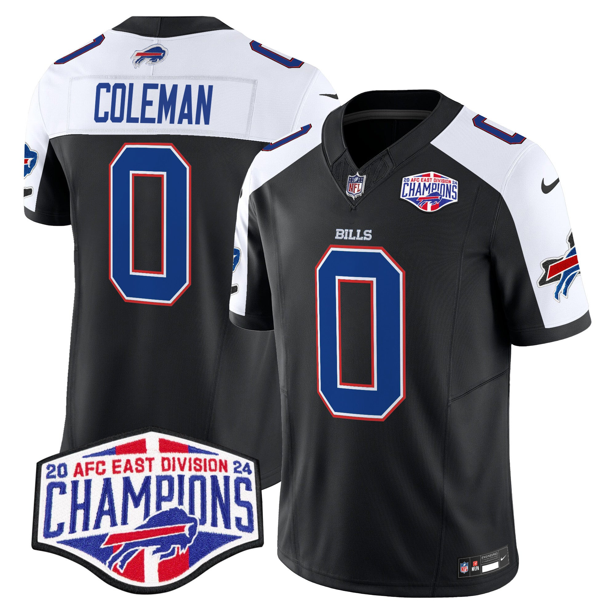 Bills 2024 AFC East Division Champions Vapor Limited Jersey – All Stitched – Black Alternate – Keon Coleman Jersey