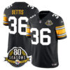 Pittsburgh Steelers 80th Anniversary Patch Vapor Limited Jersey – All Stitched – 1975 Throwback – Jerome Bettis Jersey