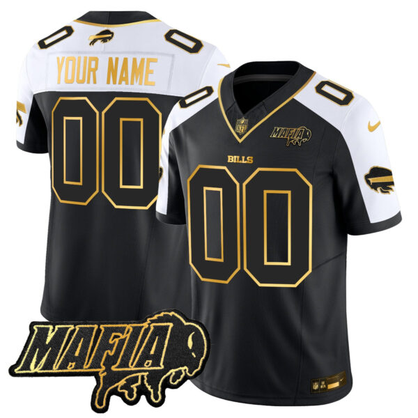 Buffalo Bills 2024 Bills Mafia Patch Gold Vapor Limited Custom Jersey – All Stitched – Alternate Jersey