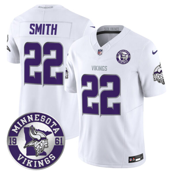 Minnesota Vikings King Of The North Patch Vapor Limited Jersey – Est. 1961 Patch – All Stitched – Winter Warrior – Harrison Smith Jersey