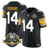 Pittsburgh Steelers 80th Anniversary Patch Vapor Limited Jersey – All Stitched – 1975 Throwback – George Pickens Jersey
