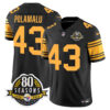 Pittsburgh Steelers 80th Anniversary Patch Vapor Limited Jersey – All Stitched – Color Rush – Troy Polamalu Jersey