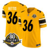 Pittsburgh Steelers 80th Anniversary Patch Vapor Limited Jersey – All Stitched – Gold – Jerome Bettis Jersey