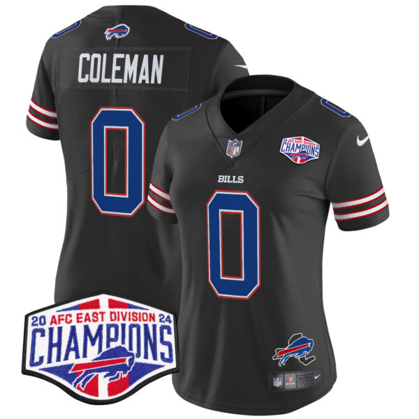 Women’s Bills 2024 AFC East Division Champions Vapor Limited Jersey – All Stitched – Black – Keon Coleman Jersey