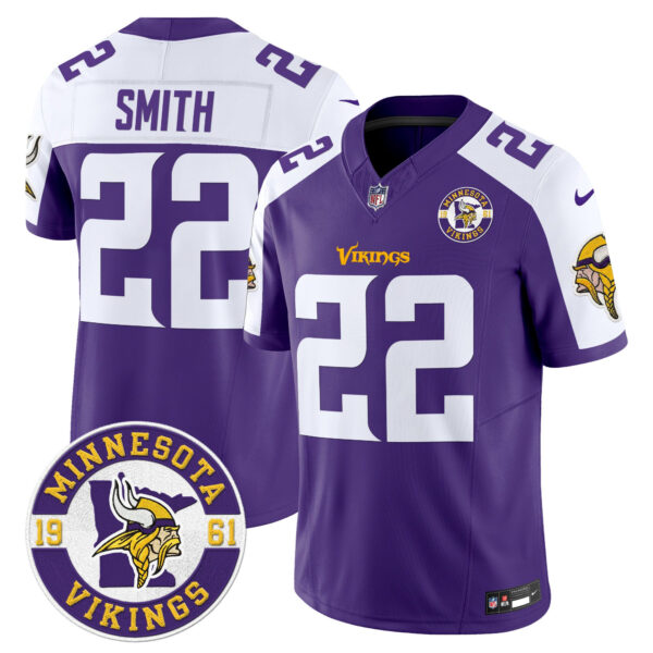 Minnesota Vikings King Of The North Patch Vapor Limited Jersey – Est. 1961 Patch – All Stitched – Purple Alternate – Harrison Smith Jersey
