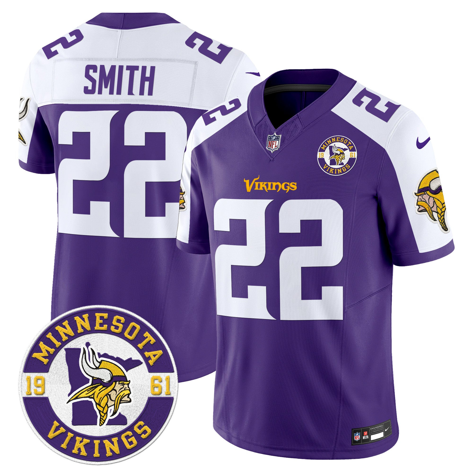 Minnesota Vikings King Of The North Patch Vapor Limited Jersey – Est. 1961 Patch – All Stitched – Purple Alternate – Harrison Smith Jersey