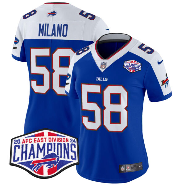 Women’s Bills 2024 AFC East Division Champions Vapor Limited Jersey – All Stitched – Royal Alternate – Matt Milano Jersey
