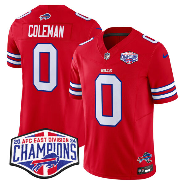 Bills 2024 AFC East Division Champions Vapor Limited Jersey – All Stitched – Red – Keon Coleman Jersey