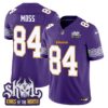 Minnesota Vikings King Of The North Patch Throwback Vapor Limited Jersey V2 – All Stitched – Purple – Randy Moss Jersey