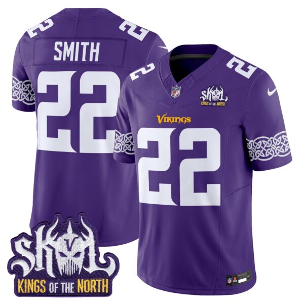 Minnesota Vikings King Of The North Patch Vapor Limited Jersey V2 – All Stitched – Purple – Harrison Smith Jersey