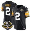 Pittsburgh Steelers 80th Anniversary Patch Vapor Limited Jersey – All Stitched – 1975 Throwback – Justin Fields Jersey