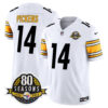 Pittsburgh Steelers 80th Anniversary Patch Vapor Limited Jersey – All Stitched – White – George Pickens Jersey