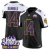 Minnesota Vikings King Of The North Patch Throwback Vapor Limited Jersey V2 – All Stitched – Black Alternate – Sam Darnold Jersey