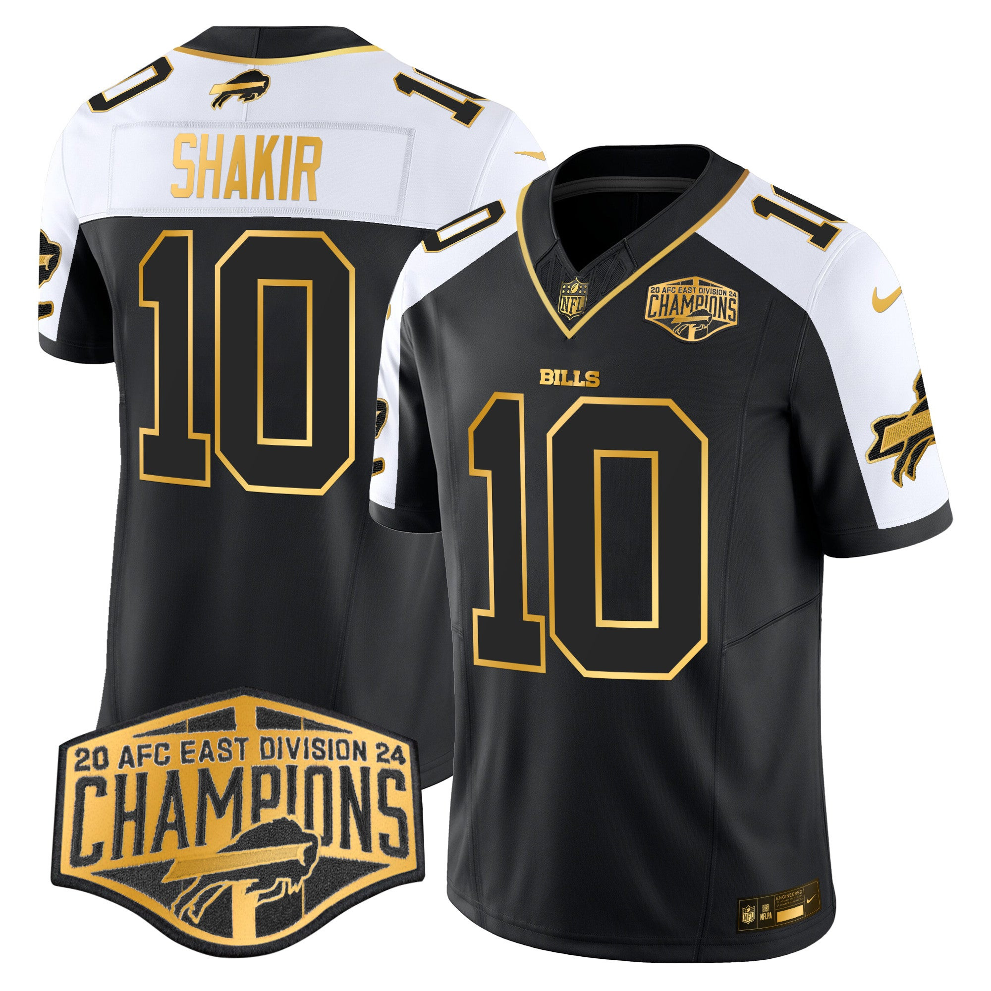 Bills 2024 AFC East Division Champions Gold Vapor Limited Jersey – All Stitched – Alternate – Khalil Shakir Jersey