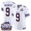 Minnesota Vikings King Of The North Patch Throwback Vapor Limited Jersey V2 – All Stitched – White – J.J. McCarthy Jersey