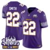Minnesota Vikings King Of The North Patch Throwback Vapor Limited Jersey V2 – All Stitched – Purple – Harrison Smith Jersey