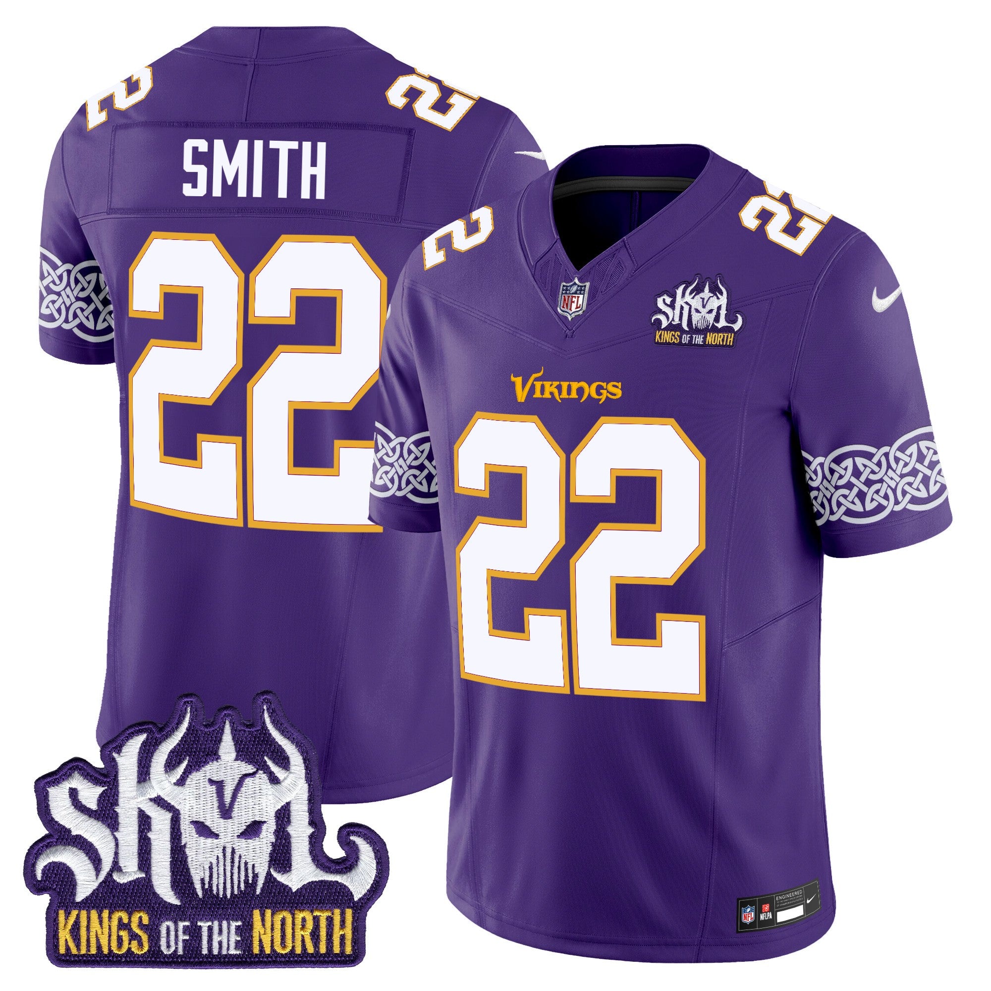 Minnesota Vikings King Of The North Patch Throwback Vapor Limited Jersey V2 – All Stitched – Purple – Harrison Smith Jersey