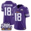Minnesota Vikings King Of The North Patch Vapor Limited Jersey V2 – All Stitched – Purple – Justin Jefferson Jersey