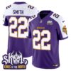 Minnesota Vikings King Of The North Patch Throwback Vapor Limited Jersey V2 – All Stitched – Purple Alternate – Harrison Smith Jersey