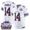 Minnesota Vikings King Of The North Patch Throwback Vapor Limited Jersey V2 – All Stitched – White – Sam Darnold Jersey