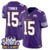 Minnesota Vikings King Of The North Patch Throwback Vapor Limited Jersey V2 – All Stitched – Purple – Dallas Turner Jersey
