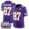 Minnesota Vikings King Of The North Patch Throwback Vapor Limited Jersey V2 – All Stitched – Purple – T.J. Hockenson Jersey