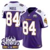 Minnesota Vikings King Of The North Patch Throwback Vapor Limited Jersey V2 – All Stitched – Purple Alternate – Randy Moss Jersey