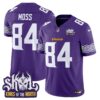 Minnesota Vikings King Of The North Patch Vapor Limited Jersey V2 – All Stitched – Purple – Randy Moss Jersey